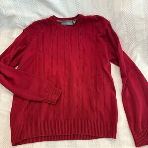 oscar de la renta red cotton sweater size XL extra large